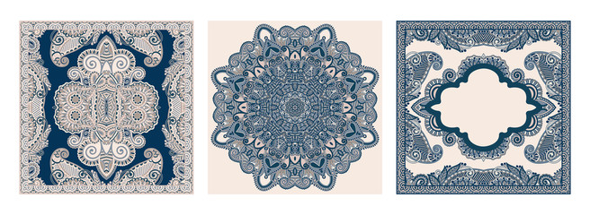 Poster - Traditional ornamental floral paisley bandanna set