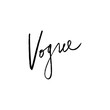 Vogue lettering text. Fashion postcard or banner. Vector and jpg image.