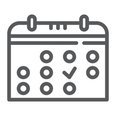 Poster - Calendar line icon, month and date, reminder sign, vector graphics, a linear pattern on a white background.