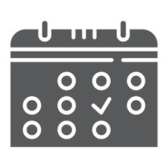 Poster - Calendar glyph icon, month and date, reminder sign, vector graphics, a solid pattern on a white background.