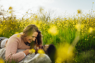 Wall Mural - loving couple spending beautiful time together