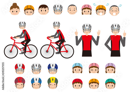 自転車交通安全教室素材イラストセット Stock Illustration Adobe Stock
