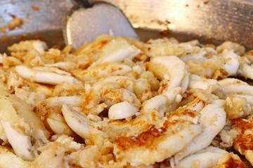 Sticker - Fried squid at street food