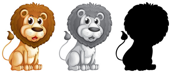 Sticker - Set of male lion character