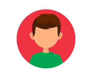 short hair boy avatar flat icon illustration vector , short hair boy avatar flat icon illustration vector