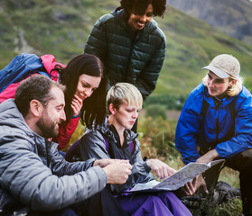 Poster - Hikers lost in the hills of Glen Etive, Scotland