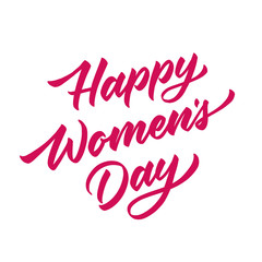 Wall Mural - Vector happy womens day lettering hand drawn