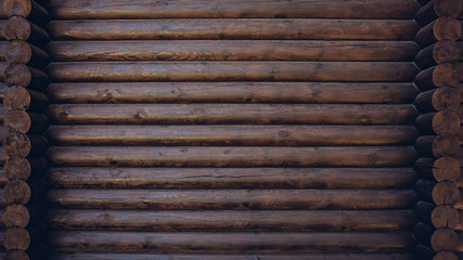 Wall Mural - Dark colored wooden cabin wall texture background