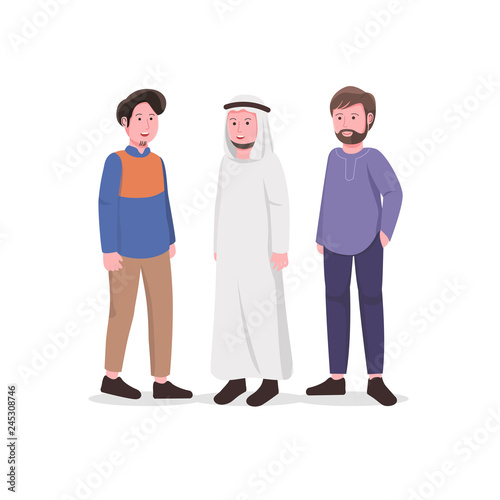 Young Muslim Man Character Vector Cartoon Illustration Buy This Stock Vector And Explore Similar Vectors At Adobe Stock Adobe Stock