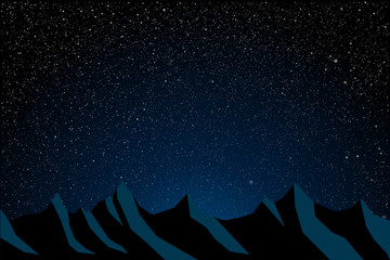 Wall Mural - mountains on starry night sky. outdoor holiday.