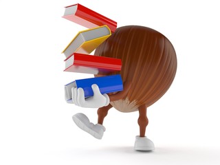 Wall Mural - Hazelnut character carrying books