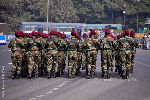 Calcutta India January 23 2019 Indian Army Practice Their Parade During Republic Day The Ceremony Is Done By Indian Army Every Year To Salute National Flag In 26th January Buy