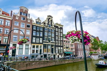 Amsterdam Canals And Architecture In Summer, Netherlands