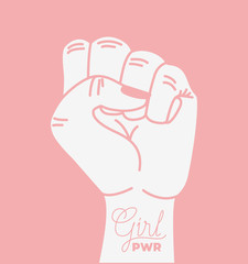 Sticker - hand fist with girl power phrase