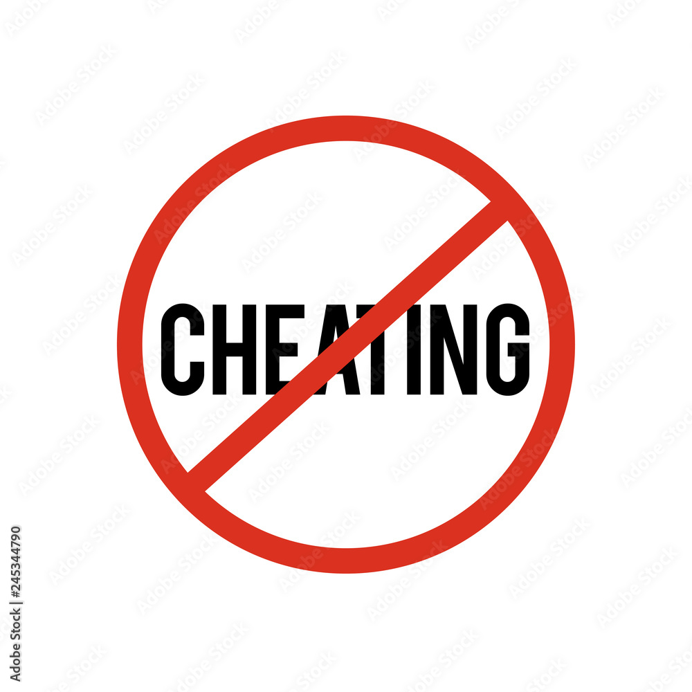 stop cheating sign symbol Stock Vector | Adobe Stock