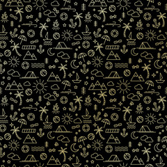 Canvas Print - outdoor doodle seamless pattern