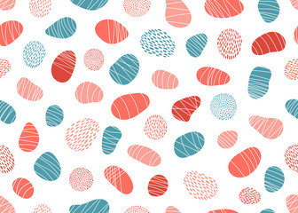 Wall Mural - Abstract stones and pebbles vector seamless pattern - Vector