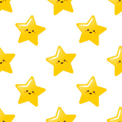 Wall Mural - Cute golden star pattern