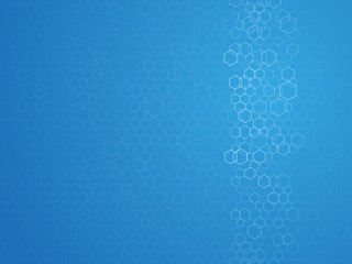 Wall Mural - hexagonal outline abstract blue background