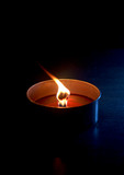 Fototapeta  - burning in the dark mosquito candle