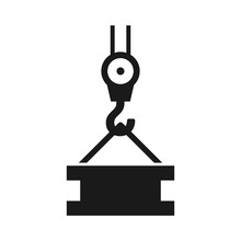 Industrial Crane Hook Icon Vector. Illustration Symbol Background White