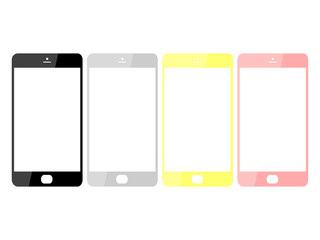 Poster - Wonderful design of colored smartphones on a white background