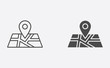 Map filled and outline vector icon sign symbol