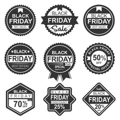 Wall Mural - set of black friday vintage badges and labels