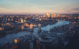 Fototapeta Londyn - London aerial view with Tower Bridge, UK