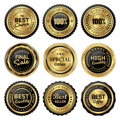 set of quality badges and labels