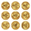 set of luxury gold badges and labels