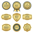 set of gold vintage badges and labels