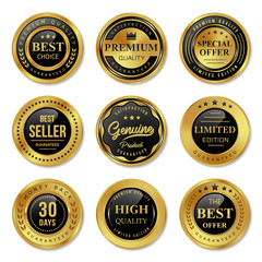 set of premium gold labels