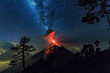 Leinwandbild Motiv Erupting Volcano, El Fuego, Guatemala, 21. 04. 2018