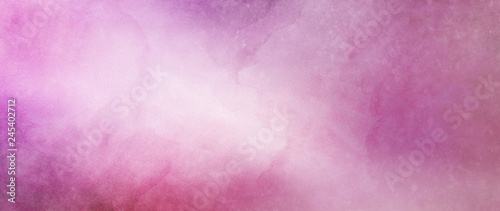 Pink and white watercolor background with abstract cloudy sky concept with co...