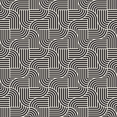 Abstract geometric pattern with stripes. Vector seamless background. Black and white linear lattice.
