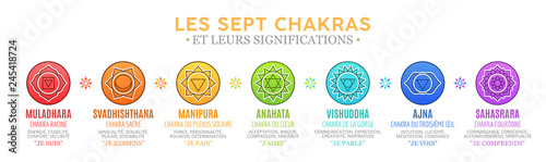 Obraz na plátně Les Sept Chakras et leurs significations