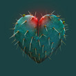 Cactus Leaf in the Shape of a Heart – Symbol of Love - Hope - Concept