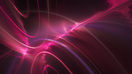 Poster - Abstract red background element on black. Fractal graphics. Three-dimensional composition of glowing lines and mption blur traces. Movement and innovation concept.
