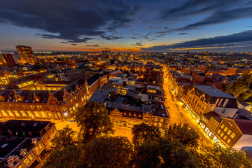 Canvas Print - Aerial Groningen city night