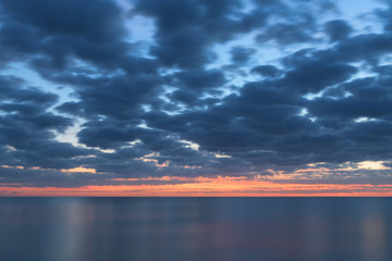 Fototapete - Long exposure of the Gulf of Mexico just after sunset from the Naples Pier in Florida