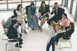 © InfiniteFlow - Businesswomen and businessmen attending group meeting conference in office room. Corporate business team concept.