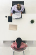 © InfiniteFlow - Two young business women in meeting at office table for job application and business agreement. Recruitment and human resources concept.