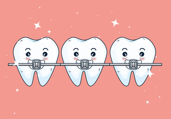 Canvas Print - teeth orthodontist treatment to dentistry healthcare