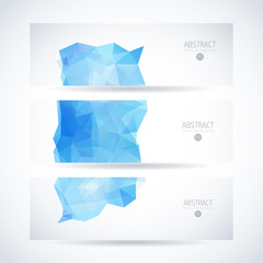 Wall Mural - blue abstract triangle background vector design template set of banner, header for website