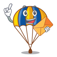 Sticker - With envelope parachute isolated with in the cartoons