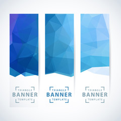 Wall Mural - Vector banners set abstract triangle background