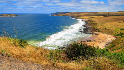 Canvas Print - view from the beach in Encounter Bay in South Australia