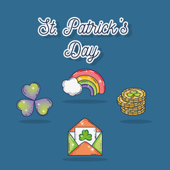 Canvas Print - set st patrick event celebration with decoration