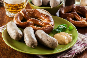 Bavarian breakfast with white sausage